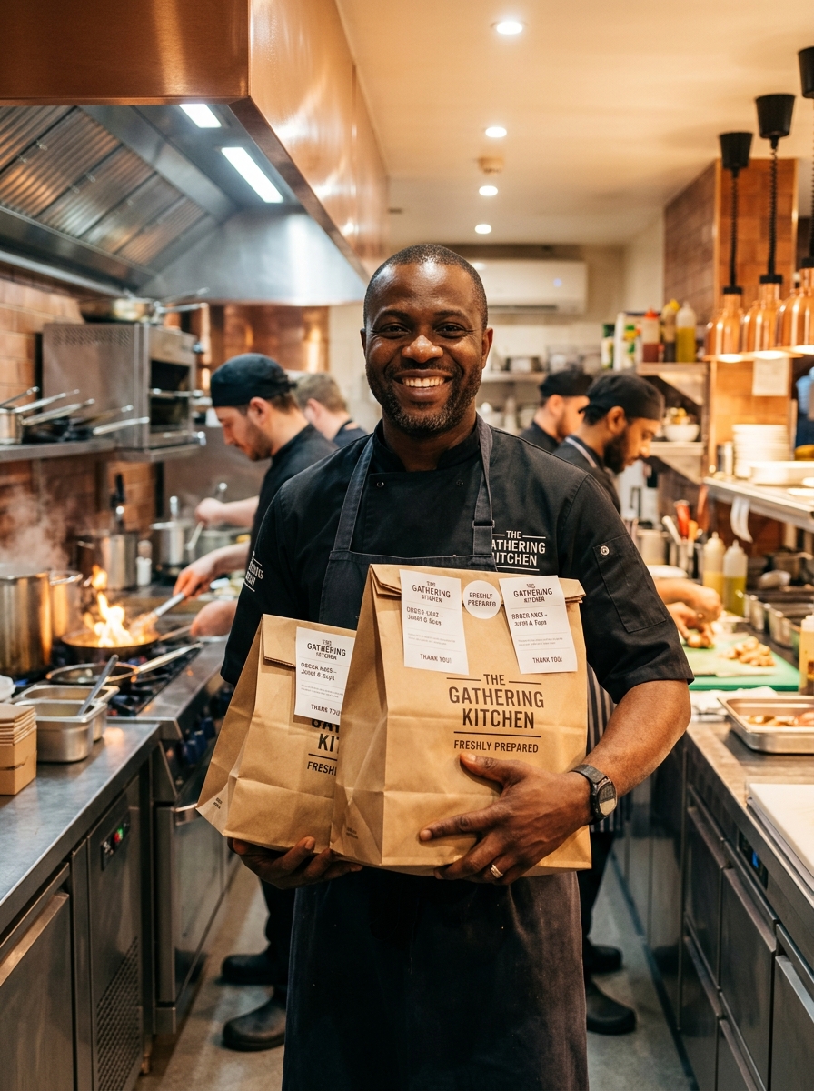 African Chef with orders